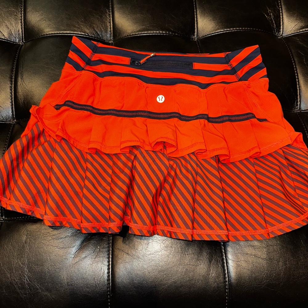 Lululemon Orange and Black Striped Skirt